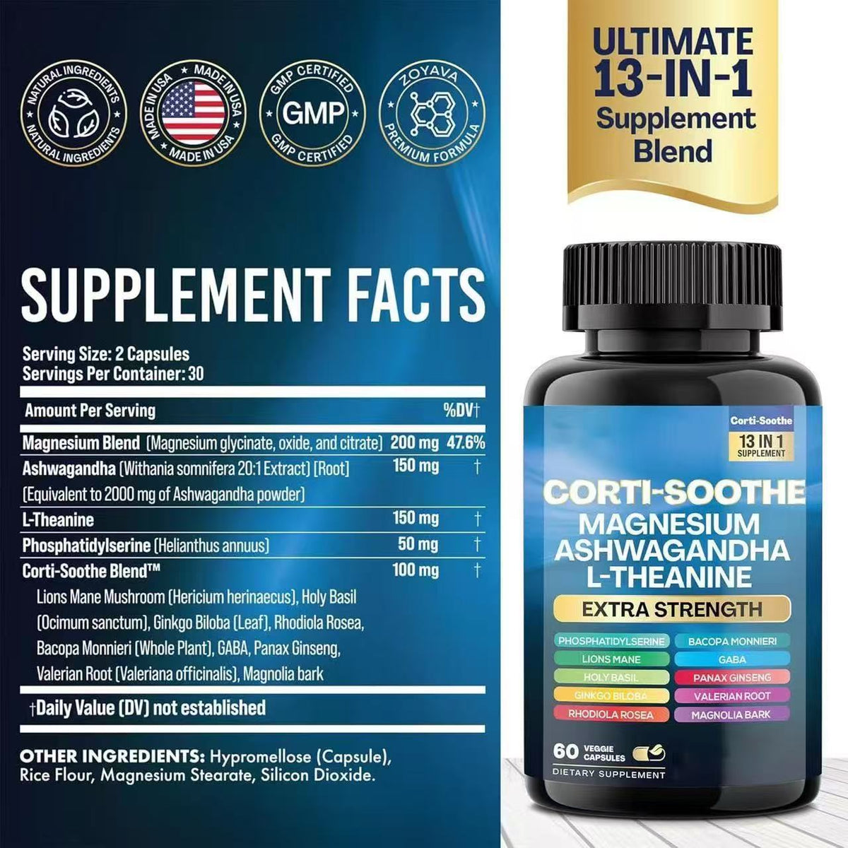 Magnesium Glycinate & Ashwagandha Capsules product view